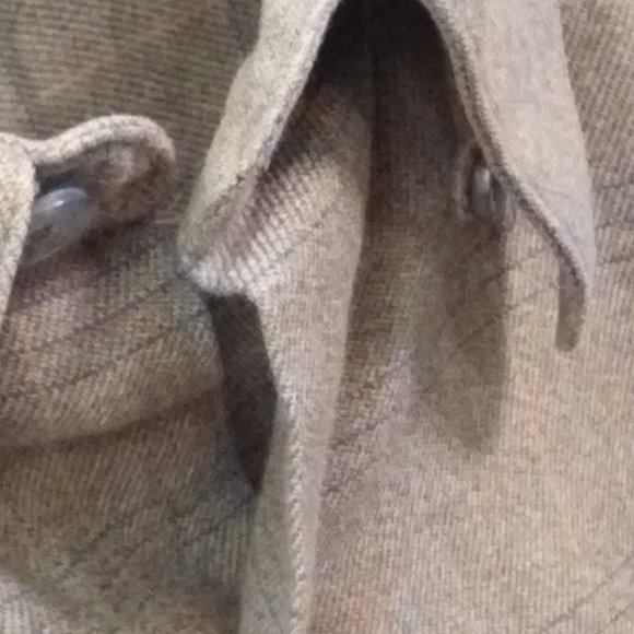 Vintage Gillio Premier LS Plaid Shirt Shell Button-Down Men-L Pocket Cotton Tan - Picture 9 of 12